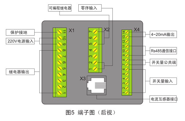 SJD-207電機保護監控裝置端子圖